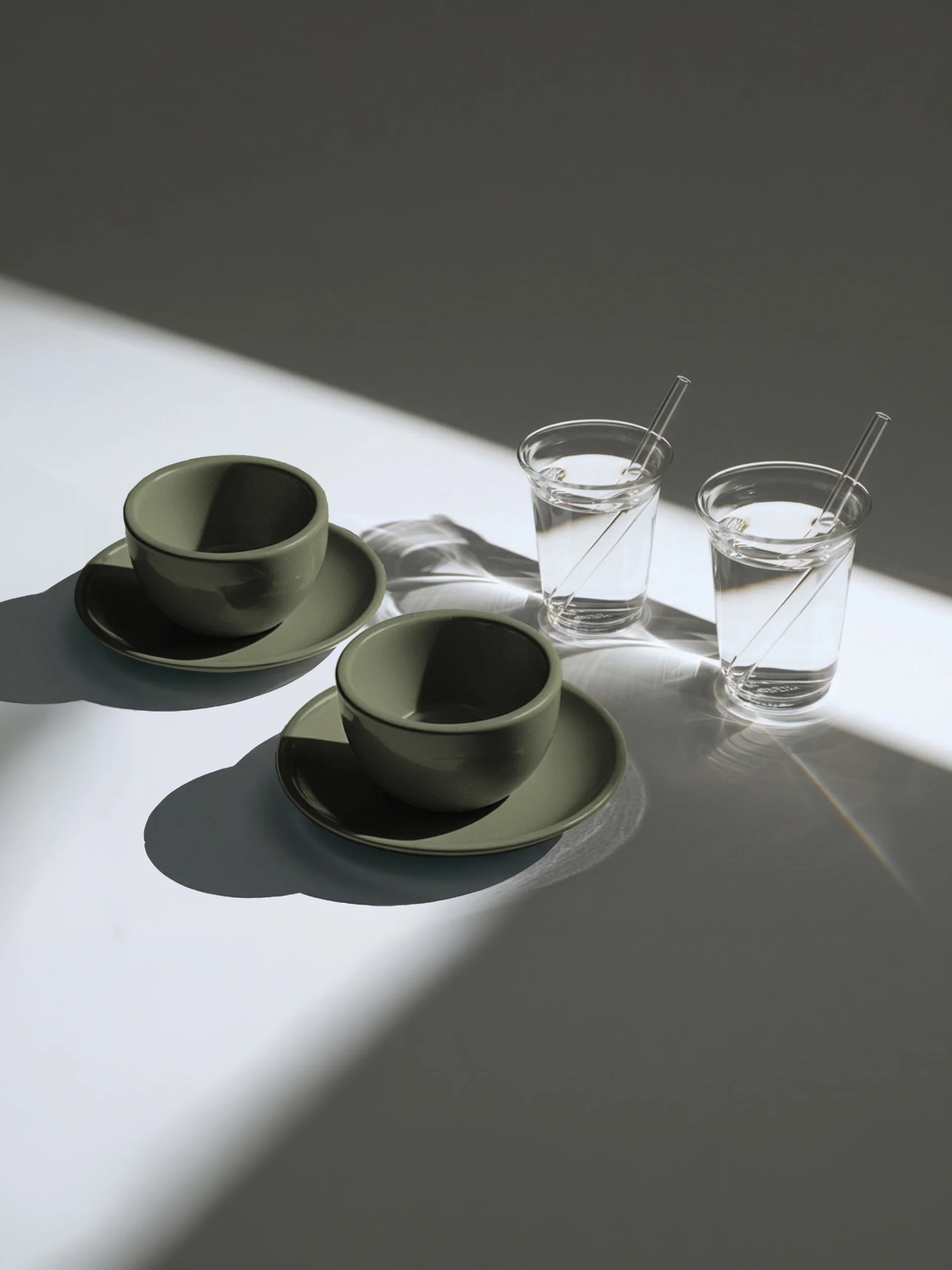 Mini Cold Cups, set of 2 + Cappuccino, forestis green, set of 2