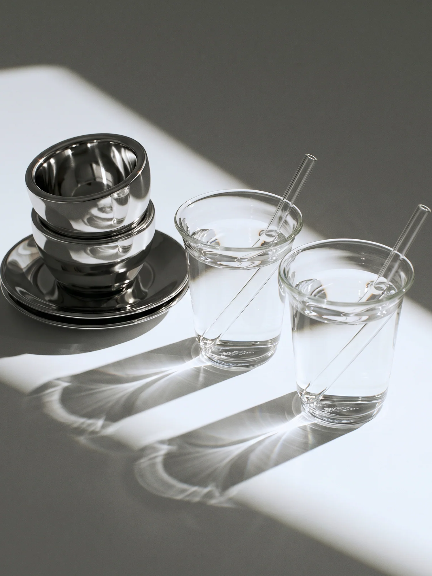Mini Cold Cups, set of 2 + Espresso, chrome, set of 2