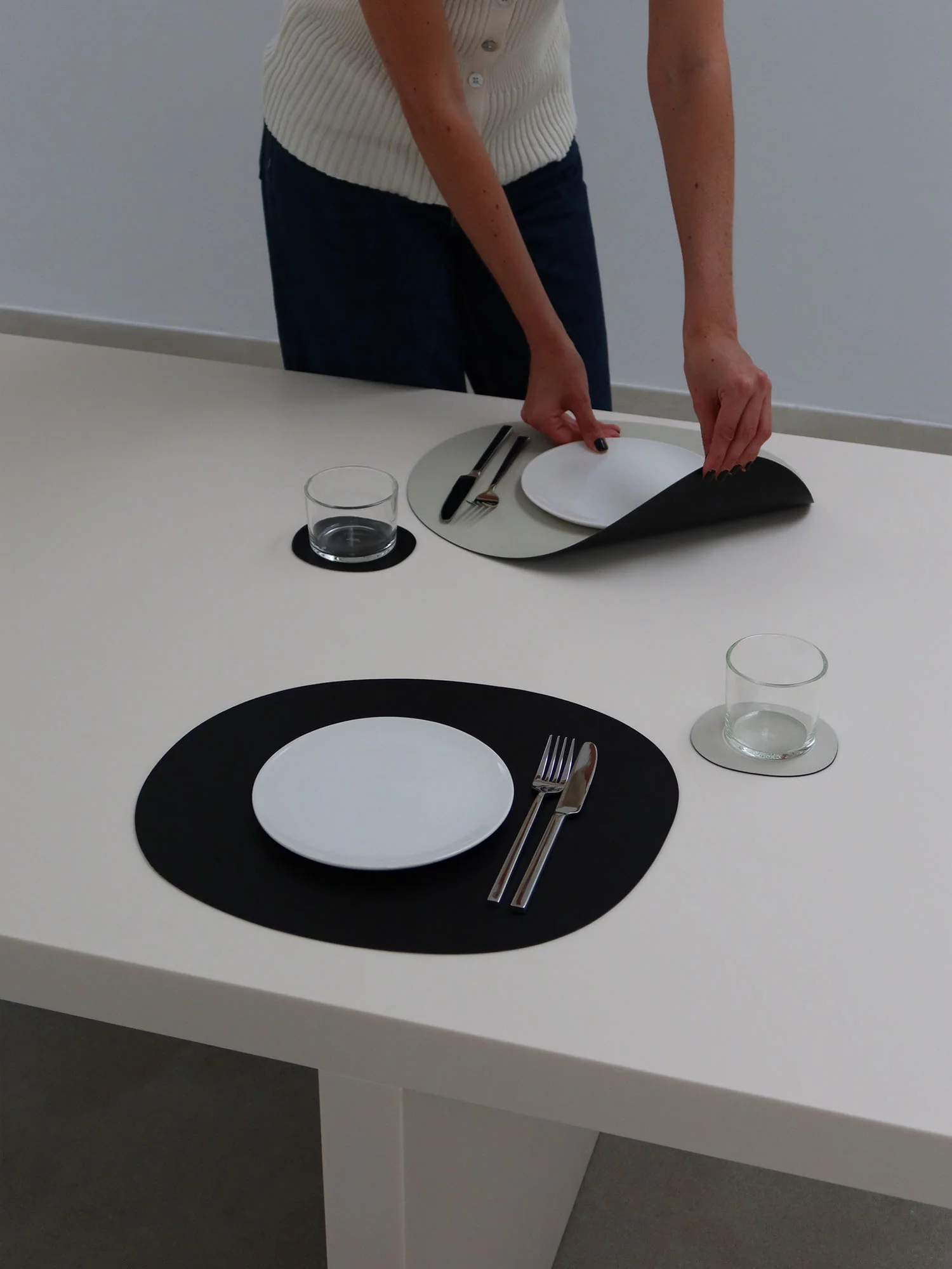 Placemats, greige/ black, set of 2 - Image 5
